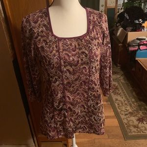 Gold Laced Maroon Blouse